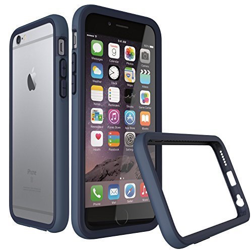 iPhone 6s Plus Case [Dark Blue] RhinoShield CrashGuard Bumper [11 Ft Drop Tested] No Bulk [EggDrop Technology] Thin Lightweight Protection [Includes Back Transparent Skin] Also fits iPhone 6 Plus