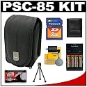 Canon PowerShot PSC-85 Carrying Case + (4) Batteries & Charger + 2GB Card + Tripod + Accessory Kit for A590 IS, A580, A1000 IS, A1100 IS, A2000 IS, A2100 IS, SX100 IS, SX110 IS, SX120 IS & E1 Digital Cameras
