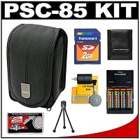 Canon PowerShot PSC-85 Carrying Case + (4) Batteries & Charger + 2GB Card + Tripod + Accessory Kit for A590 IS, A580, A1000 IS, A1100 IS, A2000 IS, A2100 IS, SX100 IS, SX110 IS, SX120 IS & E1 Digital Cameras