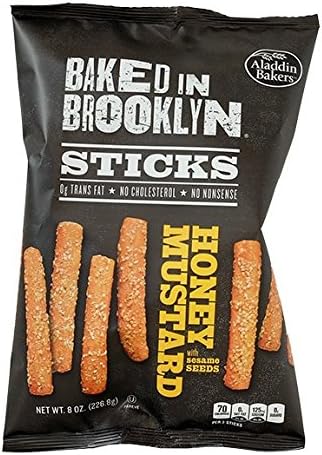 Baked in Brooklyn Sesame Seed Breadsticks &amp; Pita Chips 8oz. (Honey Mustard)