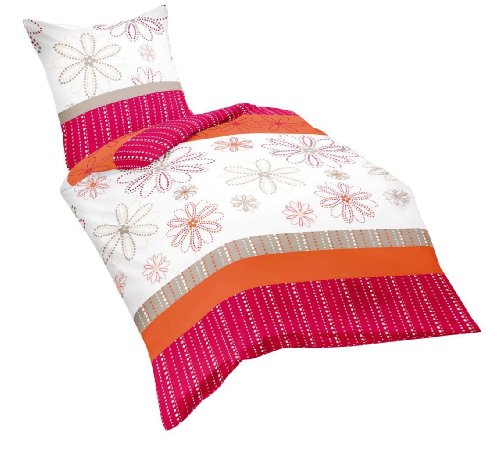 Fleuresse Milano 112813 Fb. 4 Mako-Satin-Bettw&auml;sche / 155 x 220 cm, rot