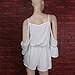 Start Women Straps Halter Crochet Playsuits Beach Jumpsuits Romper (Small) White