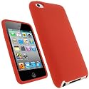 iGadgitz Red Silicone Skin Case Cover for Apple iPod Touch 4th Generation 8gb, 32gb, 64gb + Screen Protector