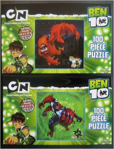 51D4c GIIqL Ben 10 100 Piece Set of 2 Puzzles   Wildmutt & Four Arms