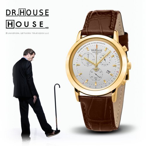 House M.D. 7171 Women's Analog Quartz Watch with Chronograph, Silver Dial, Brown Stra