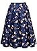 Miusol Women's Vintage 1920'S Skater Pleated Print Casual Swing Skirt