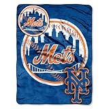 MLB New York Mets 46-Inch by 60-Inch Micro Raschel Plush Blanket "Trip Play" Design