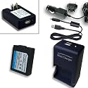 PANASONIC DE-993 Equivalent External AC DC Mini Charger & CGR-S006A/1B Battery COMBO used with FZ18 / DMC-FZ50S / DMC-L10K / DMC-FZ35K Digital Cameras. Includes USB Port and Cable for Charging USB Enabled Cell Phones ** Cable NOT for PC / Photo transfer.
