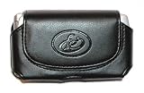 For Motorola V3 V3C Razr Razor Leather Case/ Pouch/ Cover - Magnetic Button and Expand Cover with Belt Clip - Black