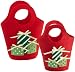 DII Red Felt Gift Bags with Presents and Sequin Applique Set of 2, 1 Large, 1 Small