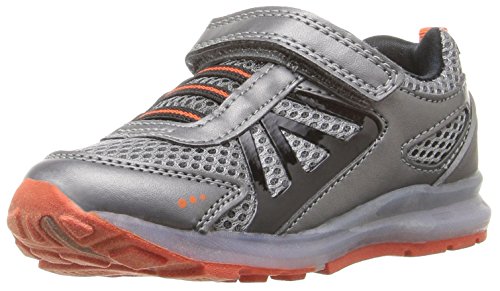 carter's Light-Up Specter Sneaker (Toddler/Little Kid), Gunmetal/Orange, 6 M US Toddler