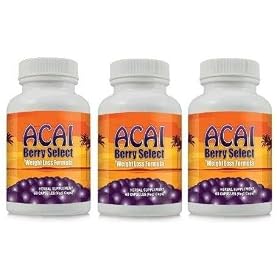 Acai Berry Select Weight Loss Formula 60 Capsules ~ 3 Bottles