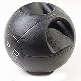 RSR SPORTS 6KG CORE WEIGHT TRAINING SPORTS FITNESS EXERCISE RUBBER MEDICINE BALL W/ HANDLES