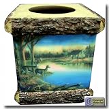 Tranquil Evening Scenic Deer Tissue Box Holder