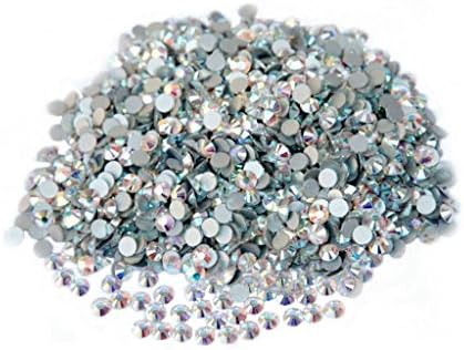 Jingle 1440pc/pack Crystal Non Hotfixed Flatback Rhinestones for Nails Nail Rhinestones Bag Shoe Nail Art Decoration DIY Beads Size ss5 1.7-1.8mmmm Clear AB (White AB) Color