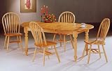 5 Piece Oval Farm House Dining Set in Natural Finish By Coaster Furniture