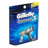 IMAGE OF Gillette Sensor3 System Replacement Cartridges, Pack of 8 Cartridges