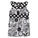 Cherokee Black/White Infant Girls Printed Tank - 12M