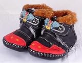 Black and red toddler shoe velcro fastener size 13 or UK Size 1 (approx 3 months)