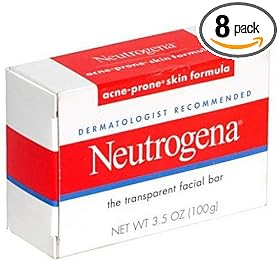 Neutrogena Transparent Facial Bars, Acne-Prone Skin Formula, 3.5-Ounce Bars (Pack of 8)