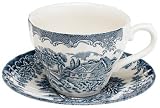 Churchill China Brook Blue Tea Cups and Saucers, Set of 4 by Churchill China