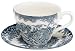 Churchill China Brook Blue Tea Cups and Saucers, Set of 4