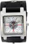 Dragon White Square Wide Black Leather Band Square Trendy Design Steel Gothic Punk Biker Wristband Watch