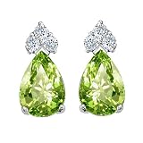 1.97 cttw Genuine Peridot Earrings - 14kt White or Yellow Gold LIFETIME WARRANTY