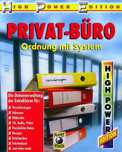 Privat-Büro, 1 CD-ROM Ordnung mit System. Die Datenverwaltung der Extraklasse für Versicherungen, Adressen, Bildarchiv, CD, Audio, Video, Persönliche Daten, Rezepte, Briefmarken, Fahrtenbuch und vieles mehr für Windows 95/98/