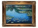 Art Reproduction Oil Painting - Monet Paintings: Water Lilies with Renaissance Bronze Frame - Bronze Finish - 40 X 50 - Hand Painted Framed Canvas Art