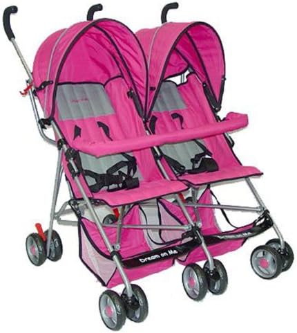Bright Starts Flexi Ball, 0+, 1 Toy and Dream on Me Pink Side By Side Twin Baby Stroller