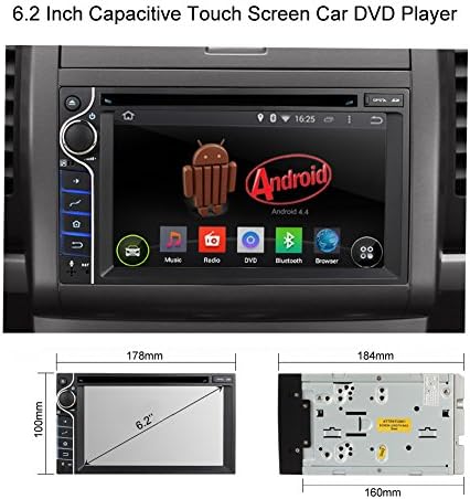 Pumpkin In-Dash Double Din Car DVD Player AM/FM Receiver Quad Core Car Radio With 6.2" Capacitive Touchscreen Monitor