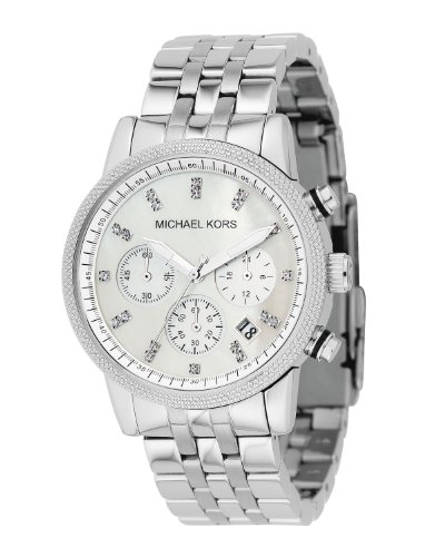 Michael Kors Watches Silver Chronograph with Stones (Silver)