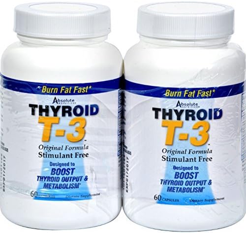 Absolute Nutrition Thyroid T-3 - 60 Capsules Each / Pack of 2 - pack of - 25