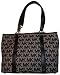 Michael Kors Purse Handbag Signature Logo Jacquard East/West Summer Tote Beige/Black/Black