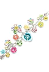Glamorousky Flower Bracelet with Multi-colour Austrian Element Crystals and Flower Charms (1127)