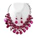 Fuchsia Shell Necklace and Earrings Set Fashion Jewelry