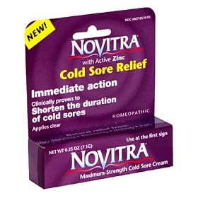 Novitra Homeopathic Cold Sore Cream, Maximum Strength , .25 oz (7.1 g) by Novitra
