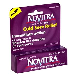 Novitra Homeopathic Cold Sore Cream, Maximum Strength , .25 oz (7.1 g) by Novitra