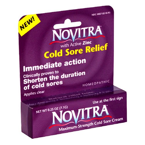 Novitra Homeopathic Cold Sore Cream, Maximum Strength , .25 oz (7.1 g)