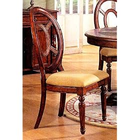 Distressed Brown Wood Side Chair Pair by 