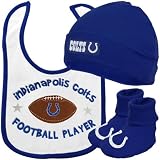 NFL Infant/Toddler Boys' Indianapolis Colts Cap, Bootie, Bib Set(Team Color, 6M)