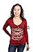Harley-Davidson Womens Wind Therapy Winged B&S V-Neck Red Long Sleeve T-Shirt - LG