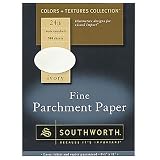 Southworth 984C Colors+Textures Collection Parchment Paper, 8-1/2x11, Ivory, 24-lb., 500/box