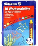 Eigenschaften Pelikan 720797 / Pelikan 720797 - Wachsmalstifte mit Griefhülle vermalbar 10Stück in Metalletui