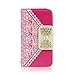 ABC Hot Pink Fashion Girl Woman Fresh Sweet Cute Flip Wallet Leather Case Cover for Iphone 4 4s 4g
