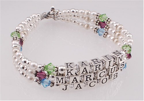 Mother's Bracelet - Triple Strand with Birthstones Made by Sweet and Chic