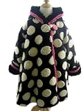 Corky Coats Black / White Hooded Wrap Swing Coat
