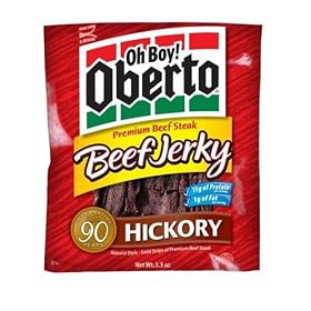 Oh Boy! Oberto Hickory Natural Style Beef Jerky, 3.5-Ounce Bags (Pack of 6)