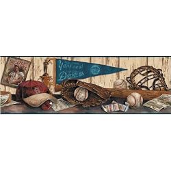 MLB Cooperstown Baseball Prepasted Wallpaper Border